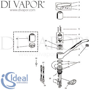 Ideal Standard Sandringham/Sl Kit Mixer Rim Mounted Kitchen Tap Spare Parts - IDL DV 276